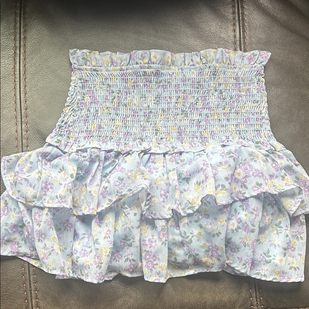 Altar'd State Lavender Floral Mini Skirt